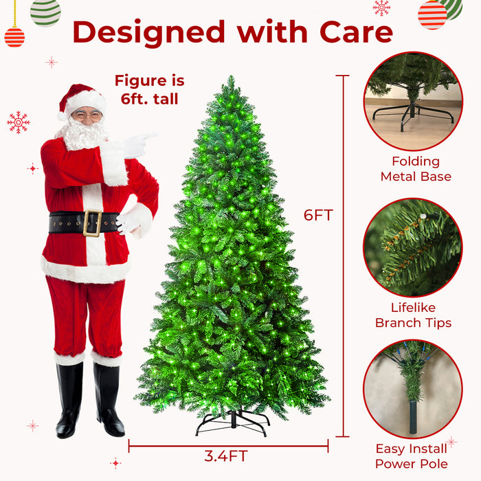6ft Pre-lit Artificial Christmas Tree with Smart Programmable LED Fairy Lights