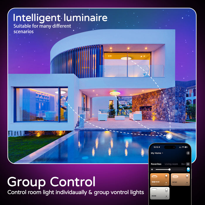 Dimmable RGB Smart Wi-Fi Ceiling Light - 30W 12inch