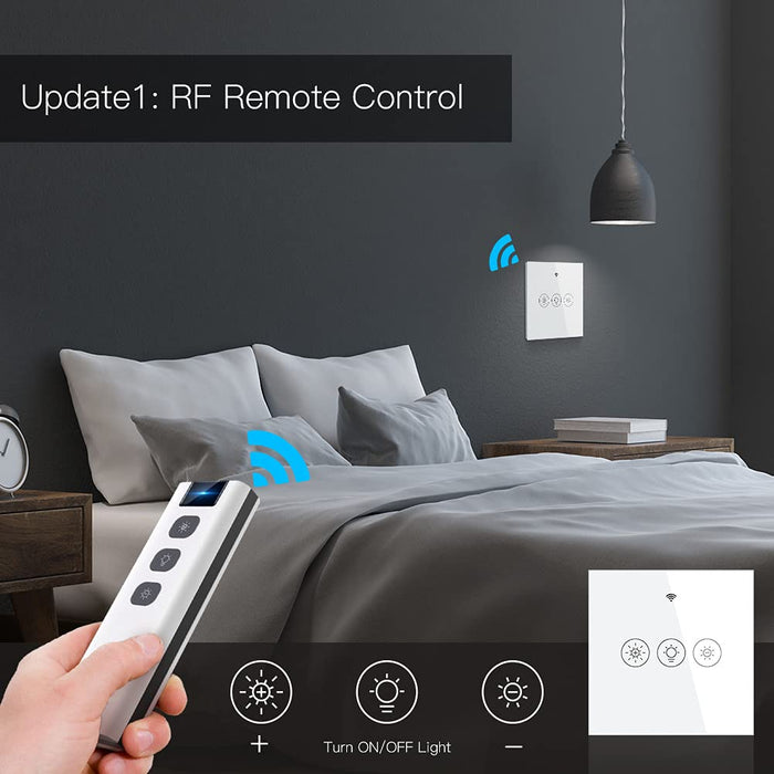 Smart Dimmer Switch with RF Remote Neutral Wire Required (1 Gang EU/UK Version)