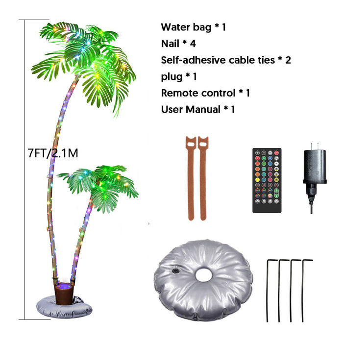 6FT/7FT Pre-lit Artificial Palm Trees with Programmable RGB LED Fairy Lights Multi-color Changing DIY Effects App-Controlled