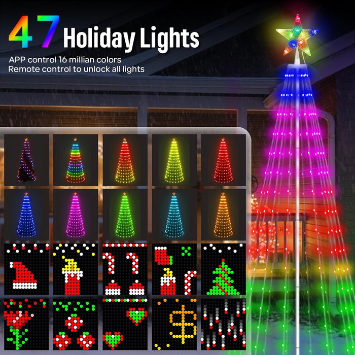 Smart LED Christmas Cone Tree Lights 6FT/8FT (2025 New)