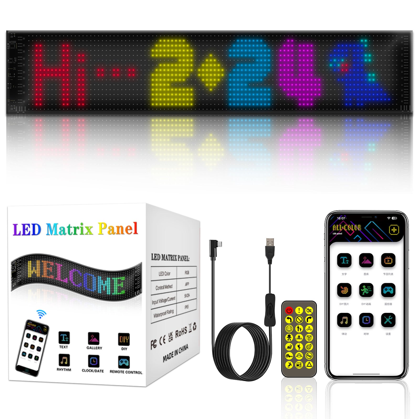 Ultra-thin Flexible LED Screen with App Control — AvatarControls