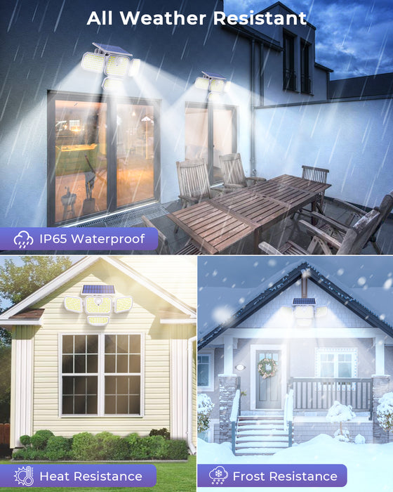 Solar Powered Outdoor Motion Sensor Lights - White