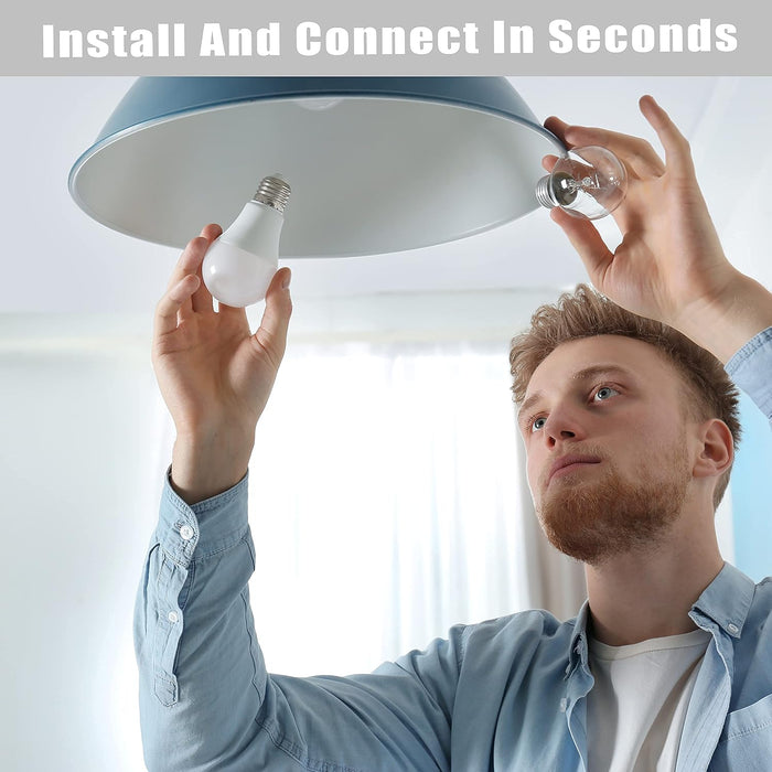 E26 A19 Smart Light Bulbs Warm White Cool White Color 9W - 4 Pack