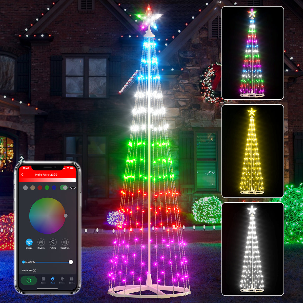 8-ft/9-ft Smart LED Christmas Cone Tree Lights — AvatarControls