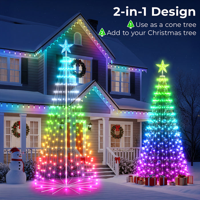 Smart Pre-lit Christmas Cone Tree with Programmble Fairy LED Lights