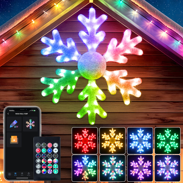 32" Christmas Big Snowflake Pre-lit Smart Lights DIY Color Changing