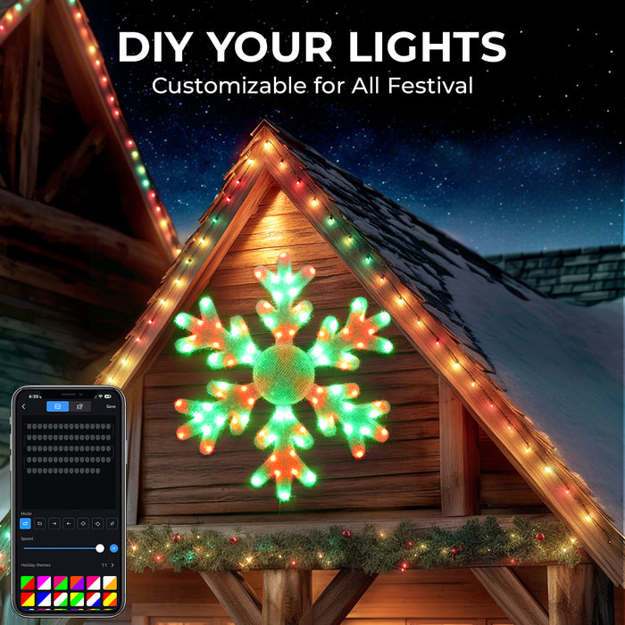 32" Christmas Big Snowflake Pre-lit Smart Lights DIY Color Changing