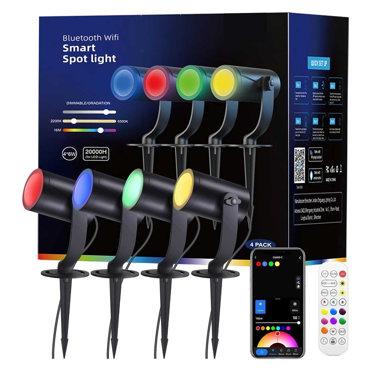 Outdoor Smart RGB Spot Lights 4PCS/Pack — AvatarControls