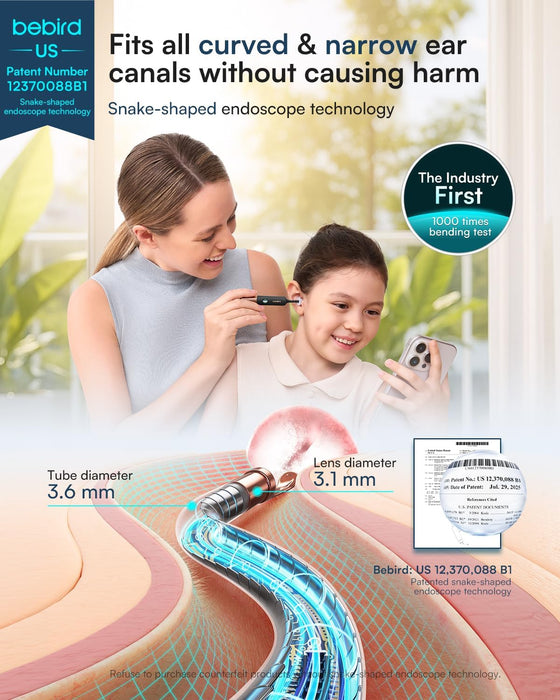 Bebird Earsight Ultra - 2K Ear Wax Removal Tool Camera Otoscope Visual Ear Cleaning Kit