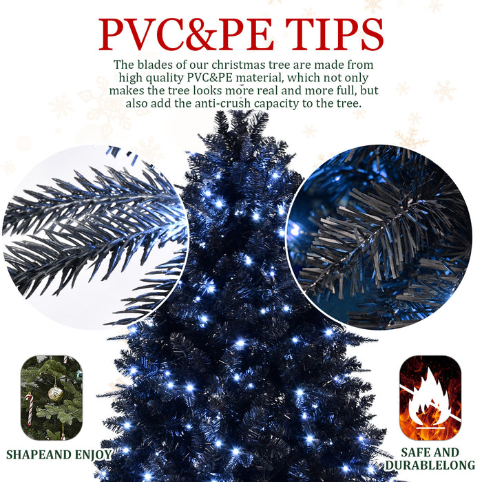 Black Pre Lit Halloween Christmas Tree