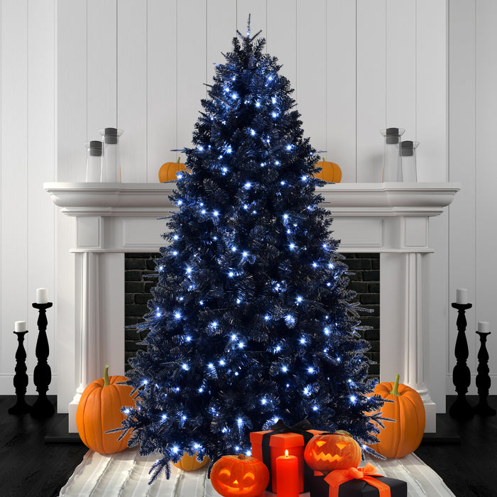 Black Pre Lit Halloween Christmas Tree