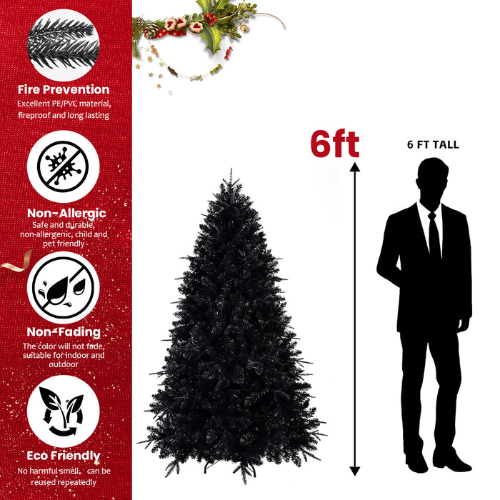 Black Pre Lit Halloween Christmas Tree