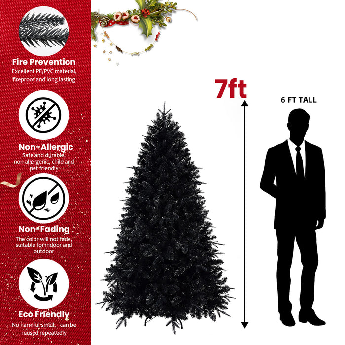Black Pre Lit Halloween Christmas Tree