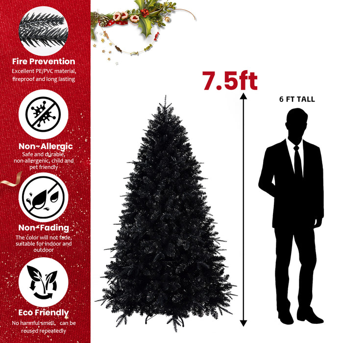 Black Pre Lit Halloween Christmas Tree