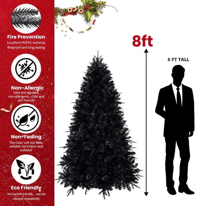 Black Pre Lit Halloween Christmas Tree