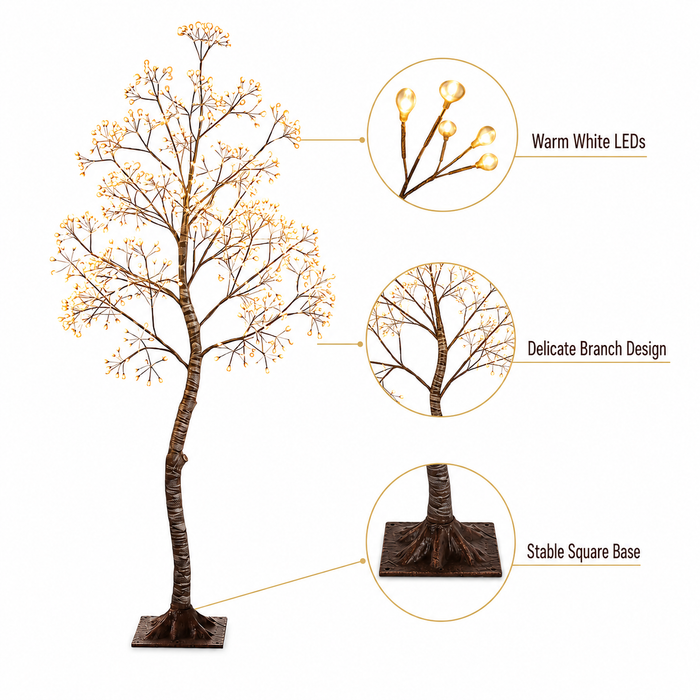 6 FT Lighted Artificial Tree with 1,020 Warm White LEDs