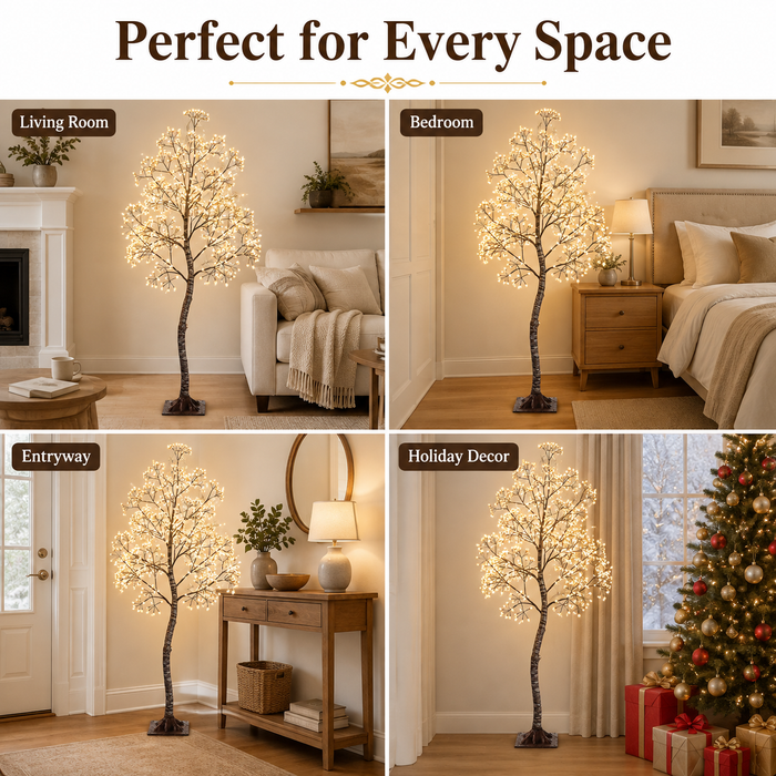 6 FT Lighted Artificial Tree with 1,020 Warm White LEDs