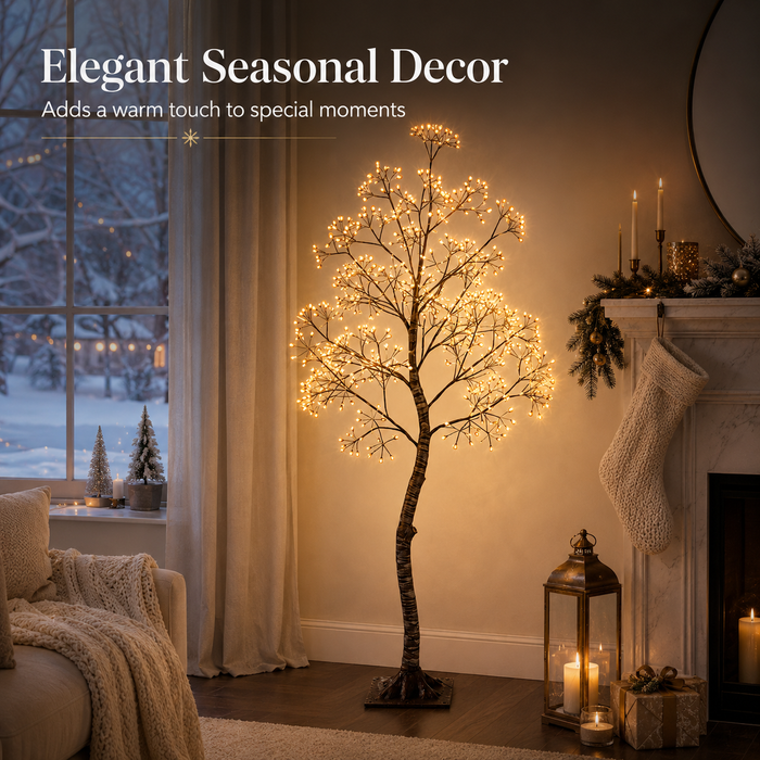 6 FT Lighted Artificial Tree with 1,020 Warm White LEDs