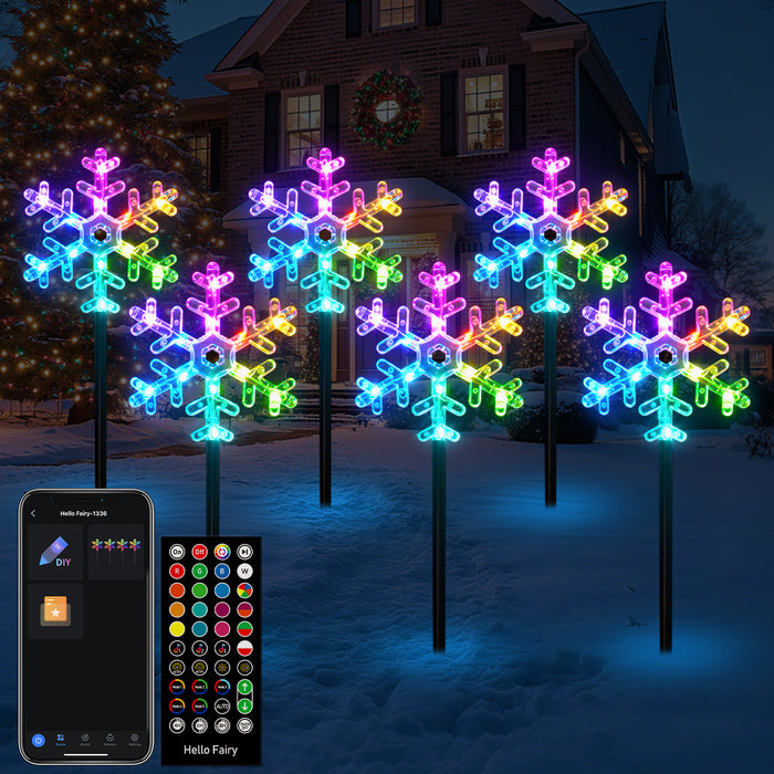 Christmas Snowflake Pathway Lights (Set of 6)