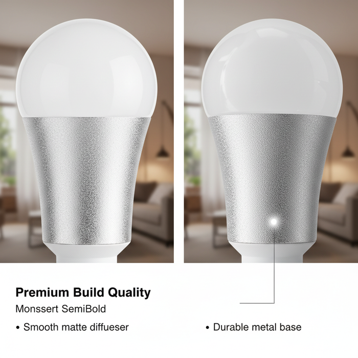 E14 A60 WiFi Smart Bulb RGB+CCT Warm/Cool White Color 9W 2Pack