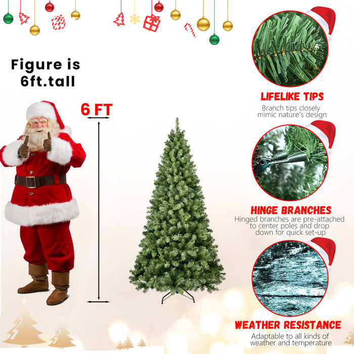 Round Head Automatic Steel Wire and Polyvinyl Chloride Pine Needle Pre-lit Christmas Tree with Tungsten Filament Light