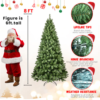 Round Head Automatic Steel Wire and Polyvinyl Chloride Pine Needle Pre-lit Christmas Tree with Tungsten Filament Light