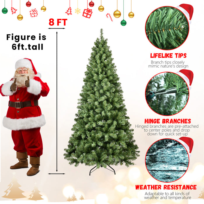 Round Head Automatic Steel Wire and Polyvinyl Chloride Pine Needle Pre-lit Christmas Tree with Tungsten Filament Light