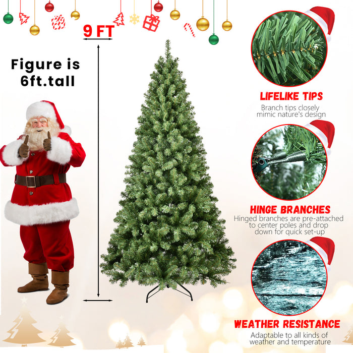 Round Head Automatic Steel Wire and Polyvinyl Chloride Pine Needle Pre-lit Christmas Tree with Tungsten Filament Light