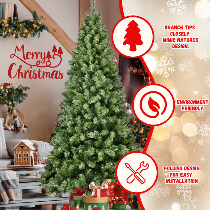 Round Head Automatic Steel Wire and Polyvinyl Chloride Pine Needle Pre-lit Christmas Tree with Tungsten Filament Light