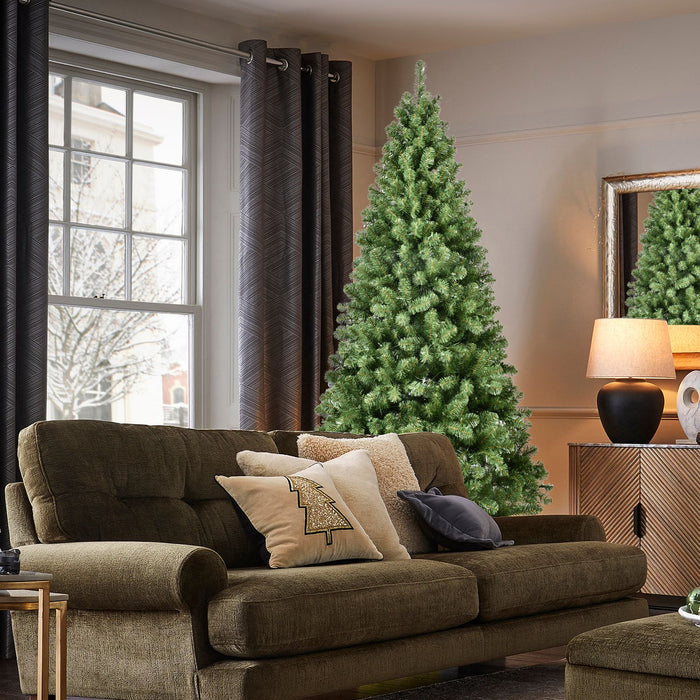 Round Head Automatic Steel Wire and Polyvinyl Chloride Pine Needle Pre-lit Christmas Tree with Tungsten Filament Light