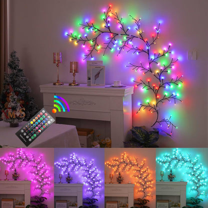 Smart RGB LED Lighted Willow Vine Lights works with Hello Fairy