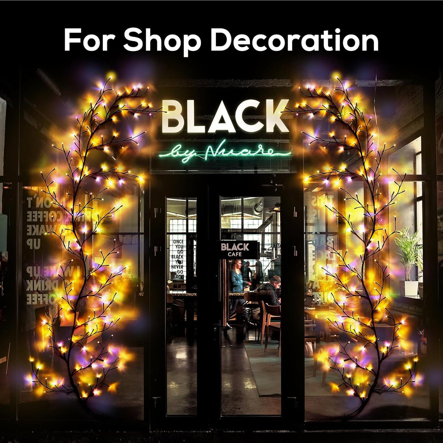 Smart RGB LED Lighted Willow Vine Lights works with Hello Fairy