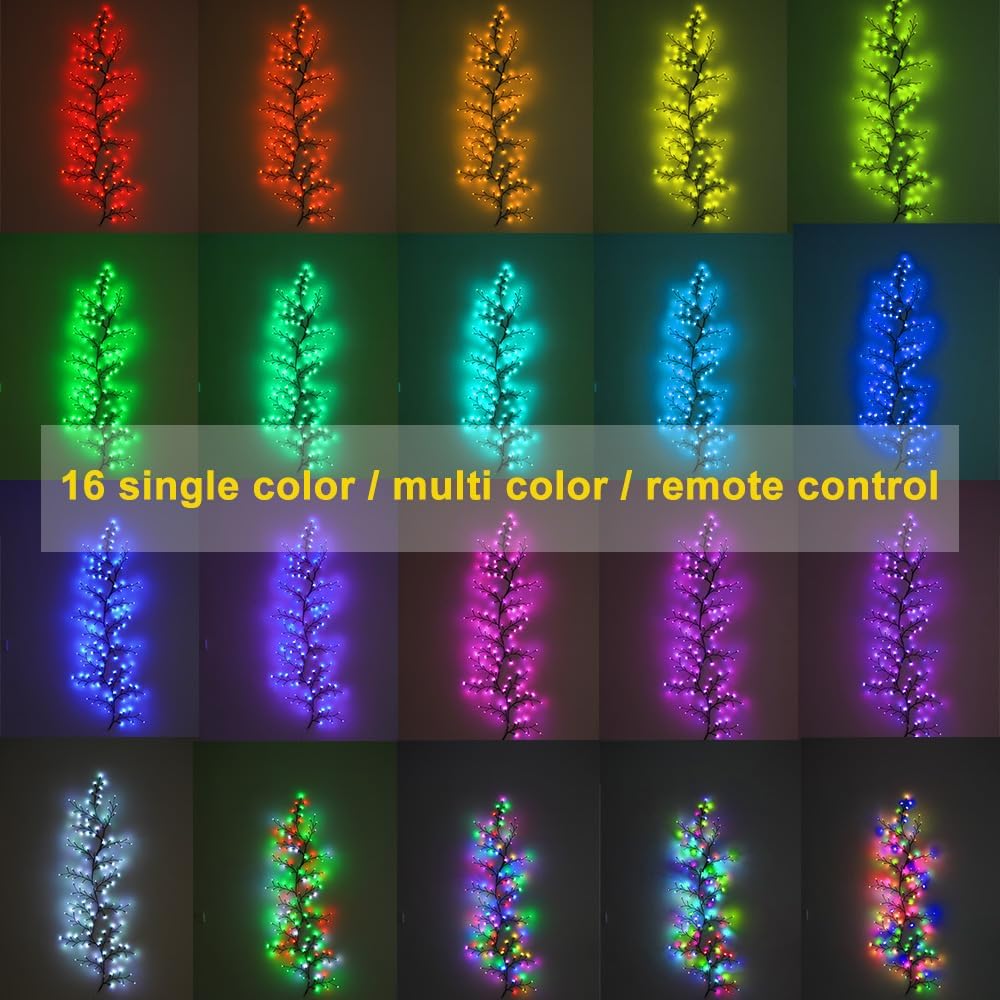 Smart RGB LED Lighted Willow Vine Lights works with Hello Fairy