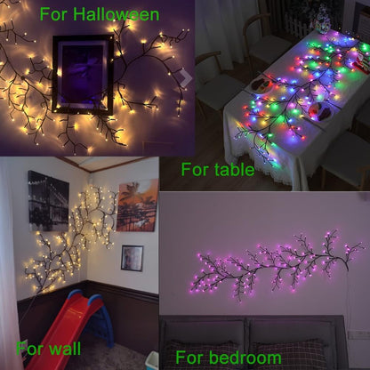 Smart RGB LED Lighted Willow Vine Lights works with Hello Fairy