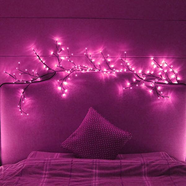 Smart RGB LED Lighted Willow Vine Lights works with Hello Fairy