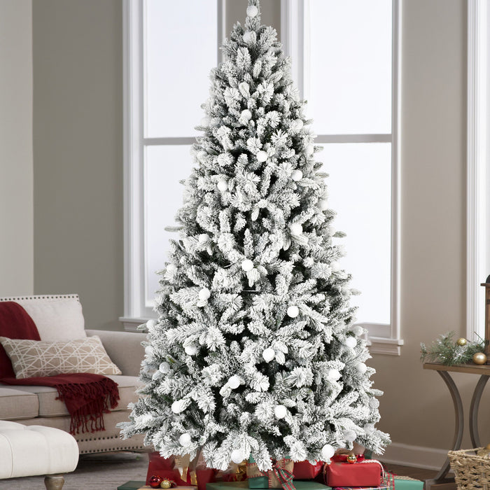 7.5FT/8FT Prelit Flocked Christmas Tree