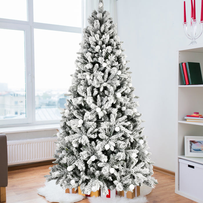 7.5FT/8FT Prelit Flocked Christmas Tree