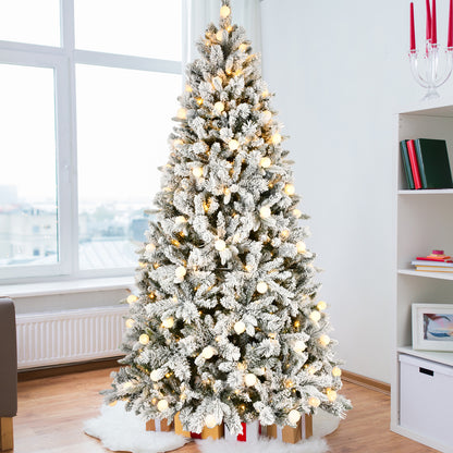 7.5FT/8FT Prelit Flocked Christmas Tree