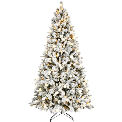 7.5FT/8FT Prelit Flocked Christmas Tree
