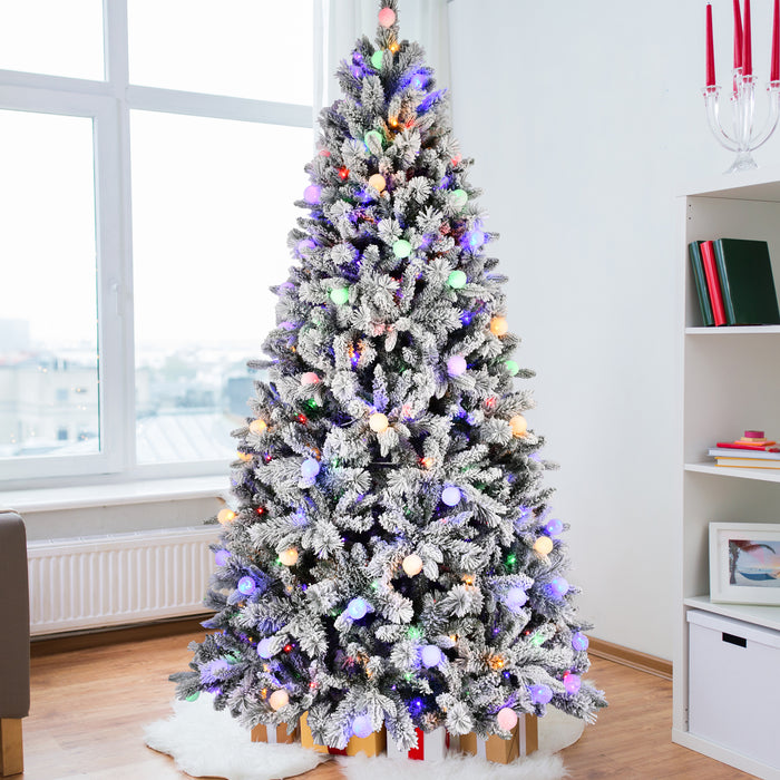 7.5FT/8FT Prelit Flocked Christmas Tree
