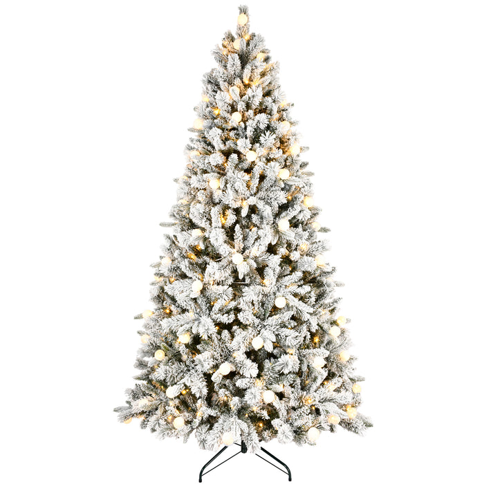 7.5FT/8FT Prelit Flocked Christmas Tree