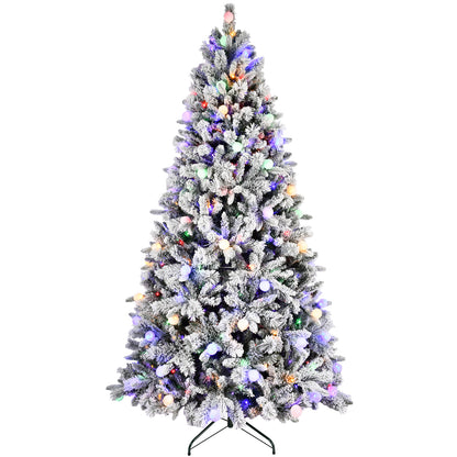 7.5FT/8FT Prelit Flocked Christmas Tree