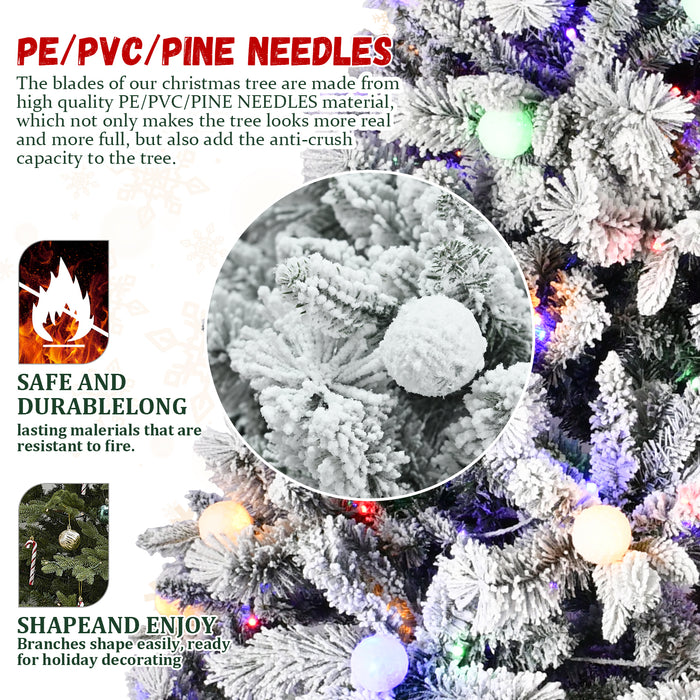 7.5FT/8FT Prelit Flocked Christmas Tree