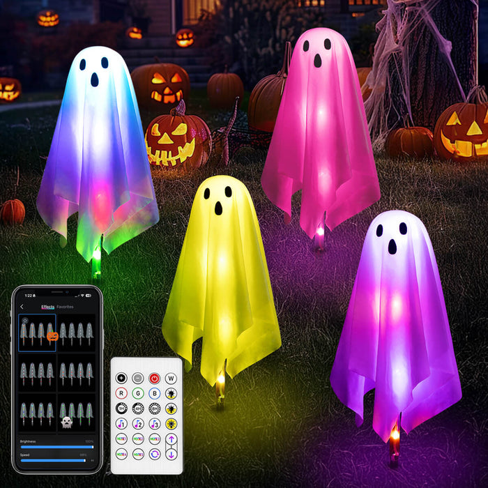 Smart Halloween Ghost Pathway Lights 4Packs