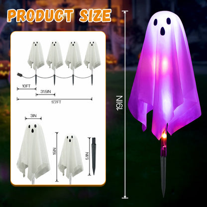 Smart Halloween Ghost Pathway Lights 4Packs