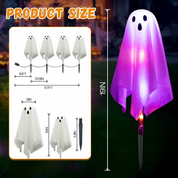 Smart Halloween Ghost Pathway Lights 4Packs