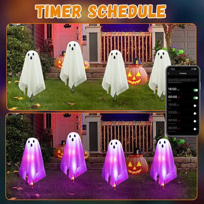 Smart Halloween Ghost Pathway Lights 4Packs