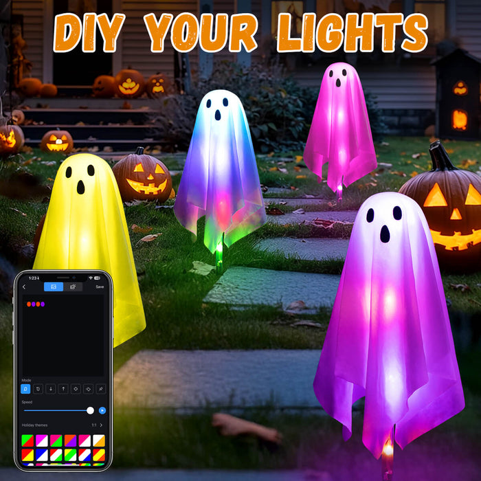 Smart Halloween Ghost Pathway Lights 4Packs