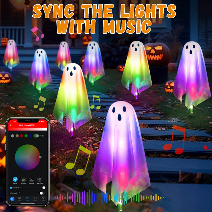 Smart Halloween Ghost Pathway Lights 4Packs